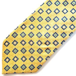 Canali yellow geometric design silk necktie. Excellent condition.